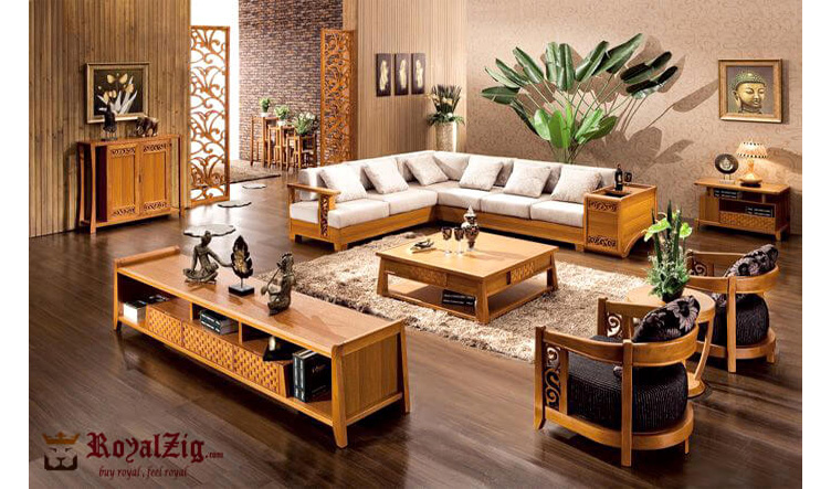 Beautiful Solid Wood Sofa Set Royalzig