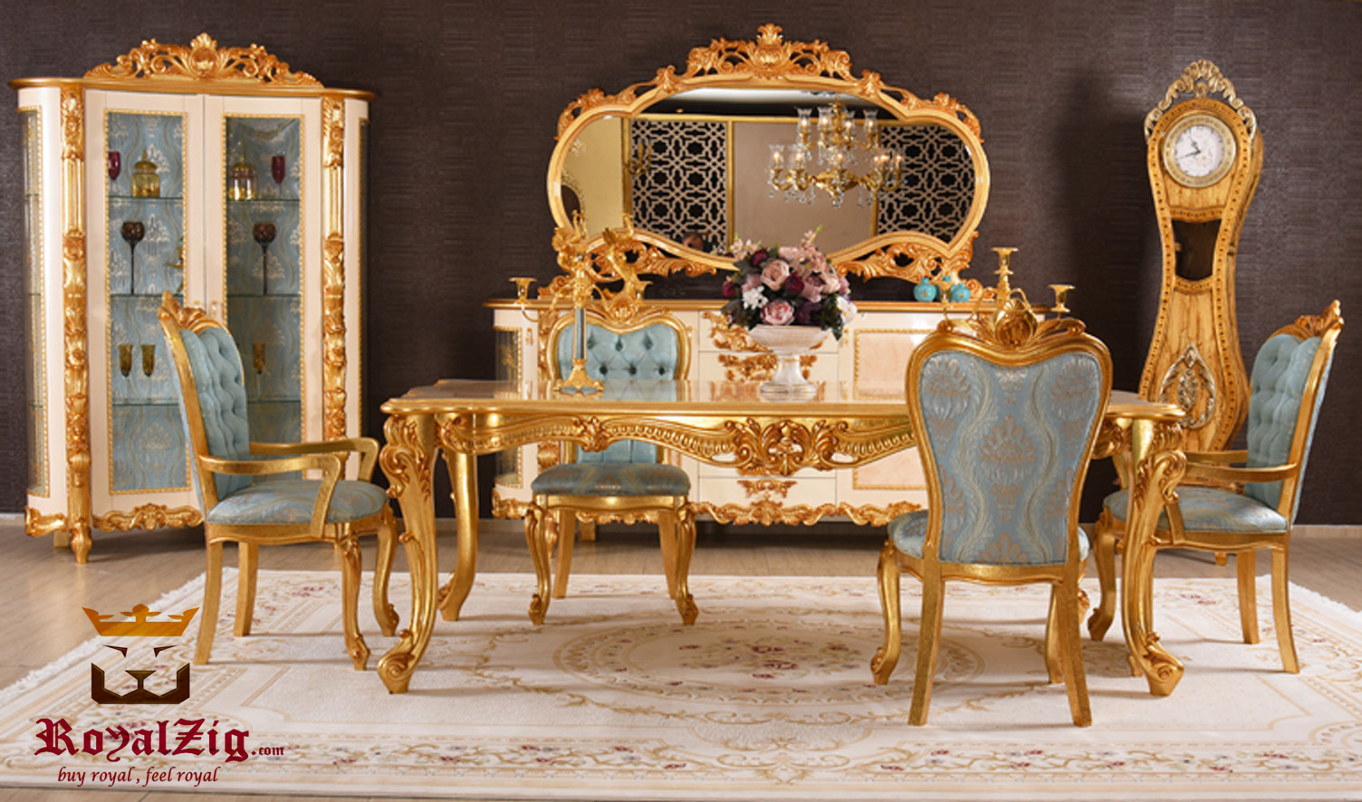 Immitation Gold Royalzig Italian Style Dining Set 1