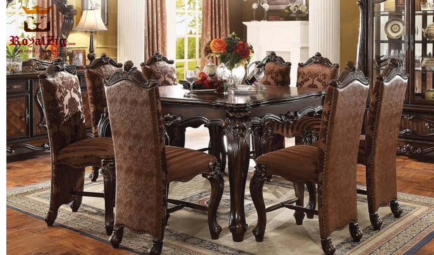 Isabella Spainish Style Antique Handcarved Dining-Set 2