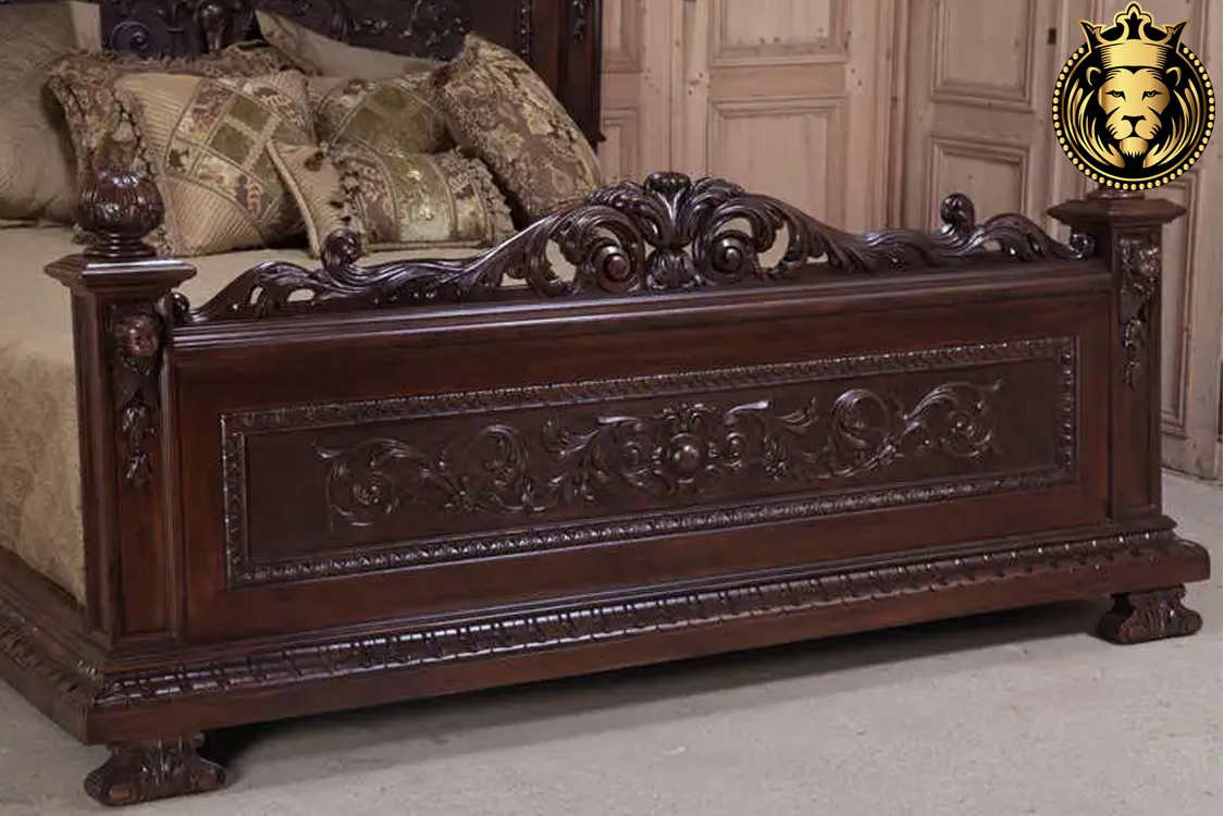 Antique wood bed discount