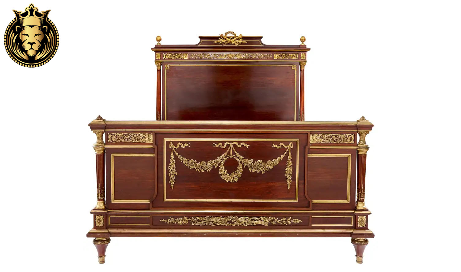 Antique Bed- French Style - Wood Carving Design - Shop Online at  Royalzig Luxury Furniture 