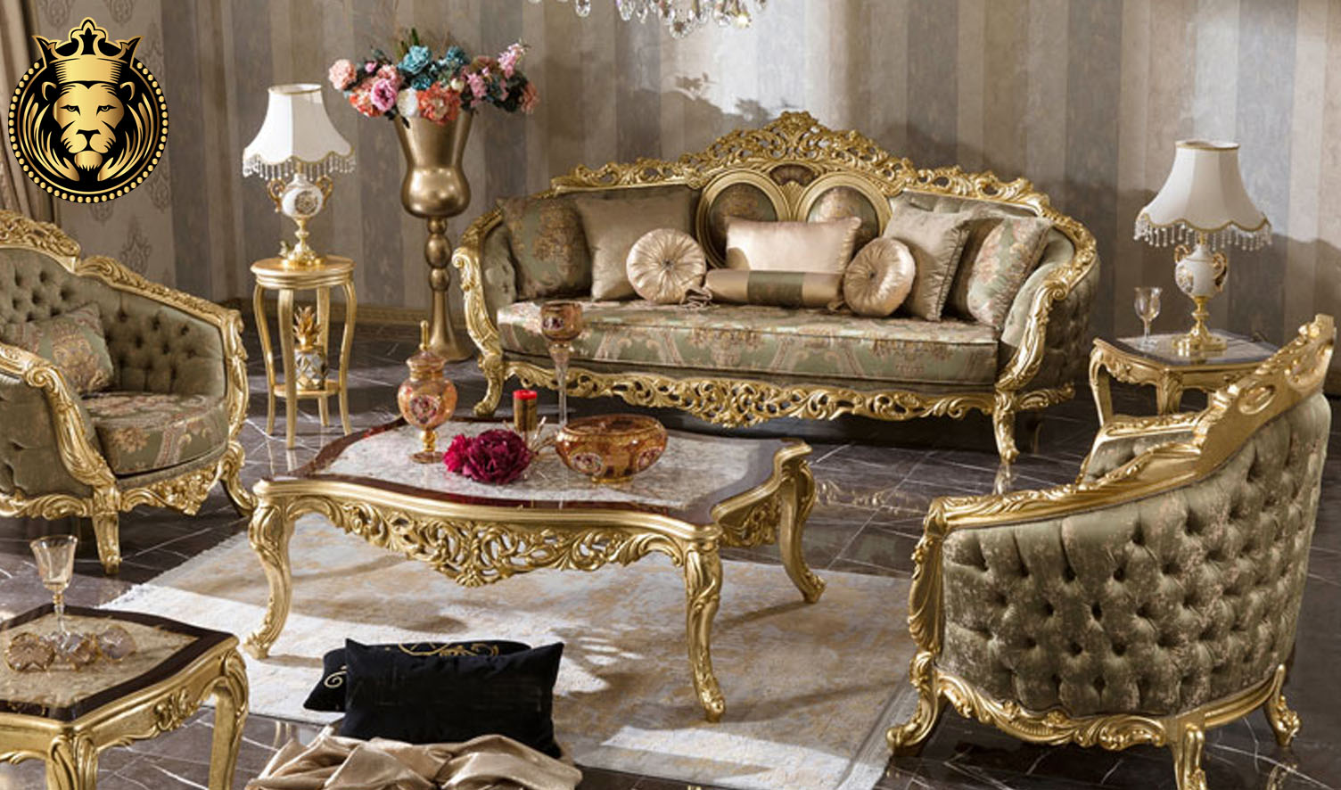 Akola Luxury Classic Style Tufted Sofa Set