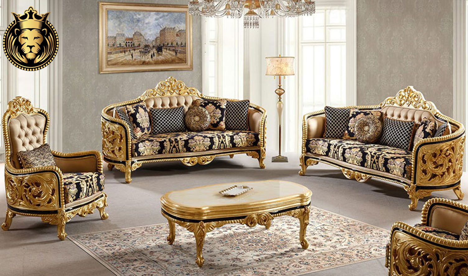 Royal luxury best sale sofa set