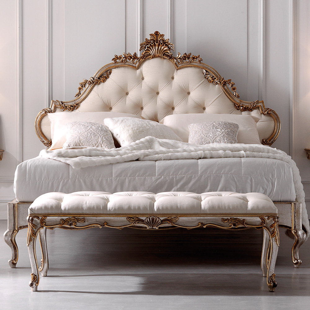 Classic Luxury Bed Design in Italian Carving Style - Carved by Royalzig Luxury Furniture- Shop Online 