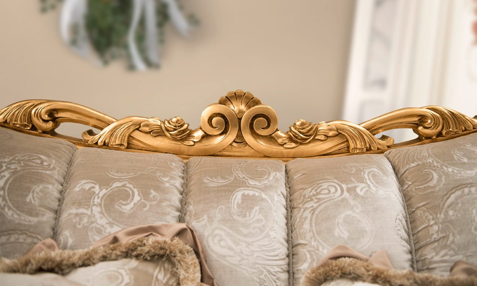 Luxury Sofa Carving Details & Gold Leaf Gilding