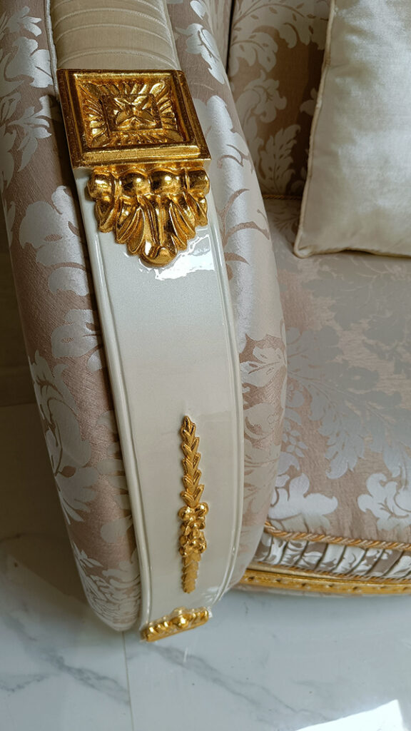 Luxury Sofa - Handcrafted Italian Design Luxury Sofa in Gold Leaf Gilding Brand Royalzig