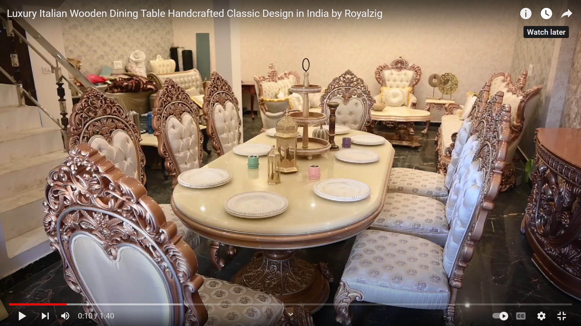 Luxury Italian Wooden Dining Table Handcrafted Classic Design in India by Royalzig