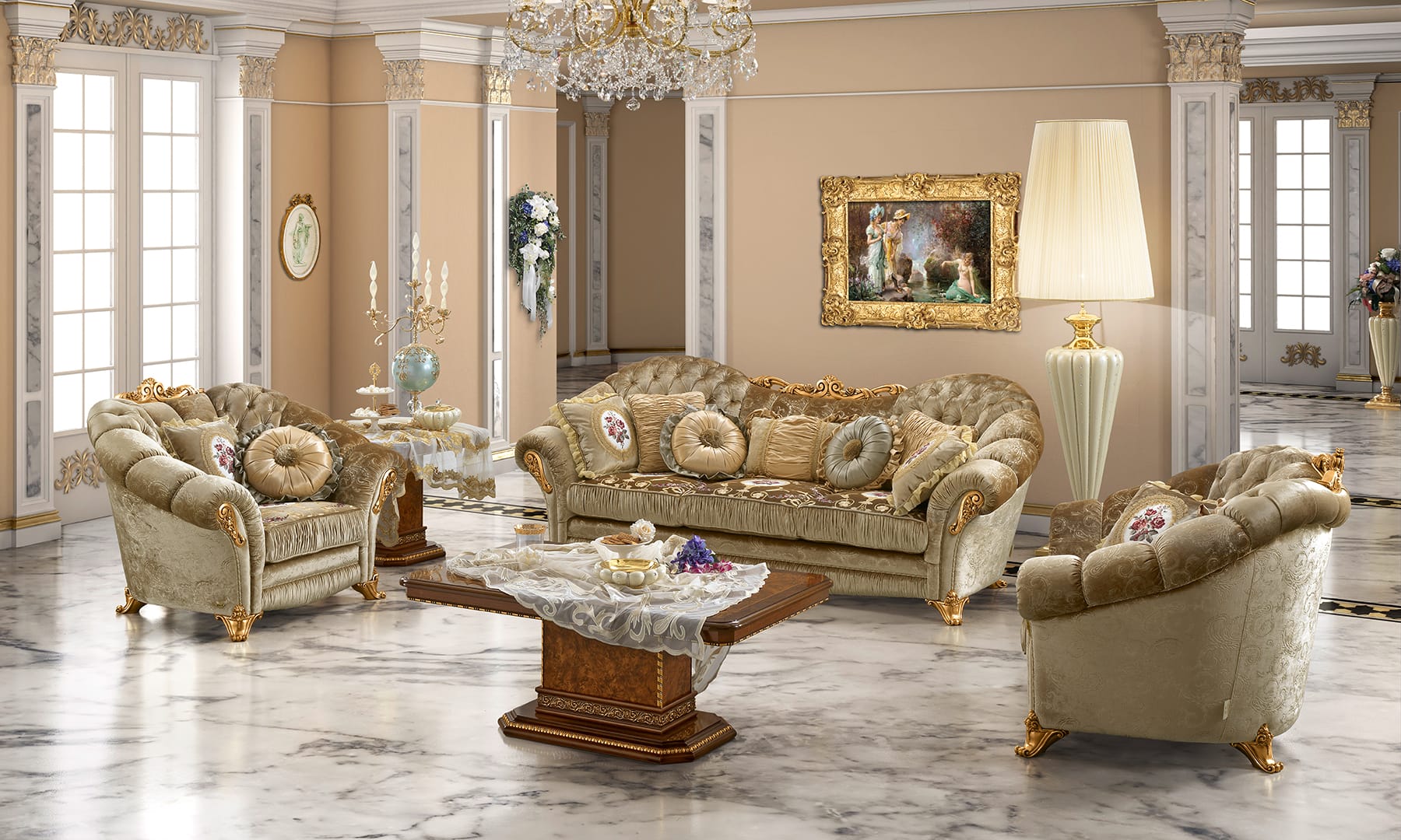 Luxury Sofa - Luxury Classic Furniture Italian Style Hand Carving