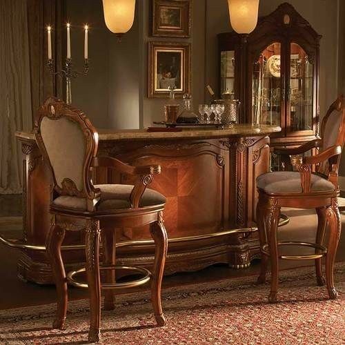 Bar Chair in Teak Wood Luxury Classic Carving Design With Velvet Fabric -Carved in India Brand Royalzig Luxury Furniture