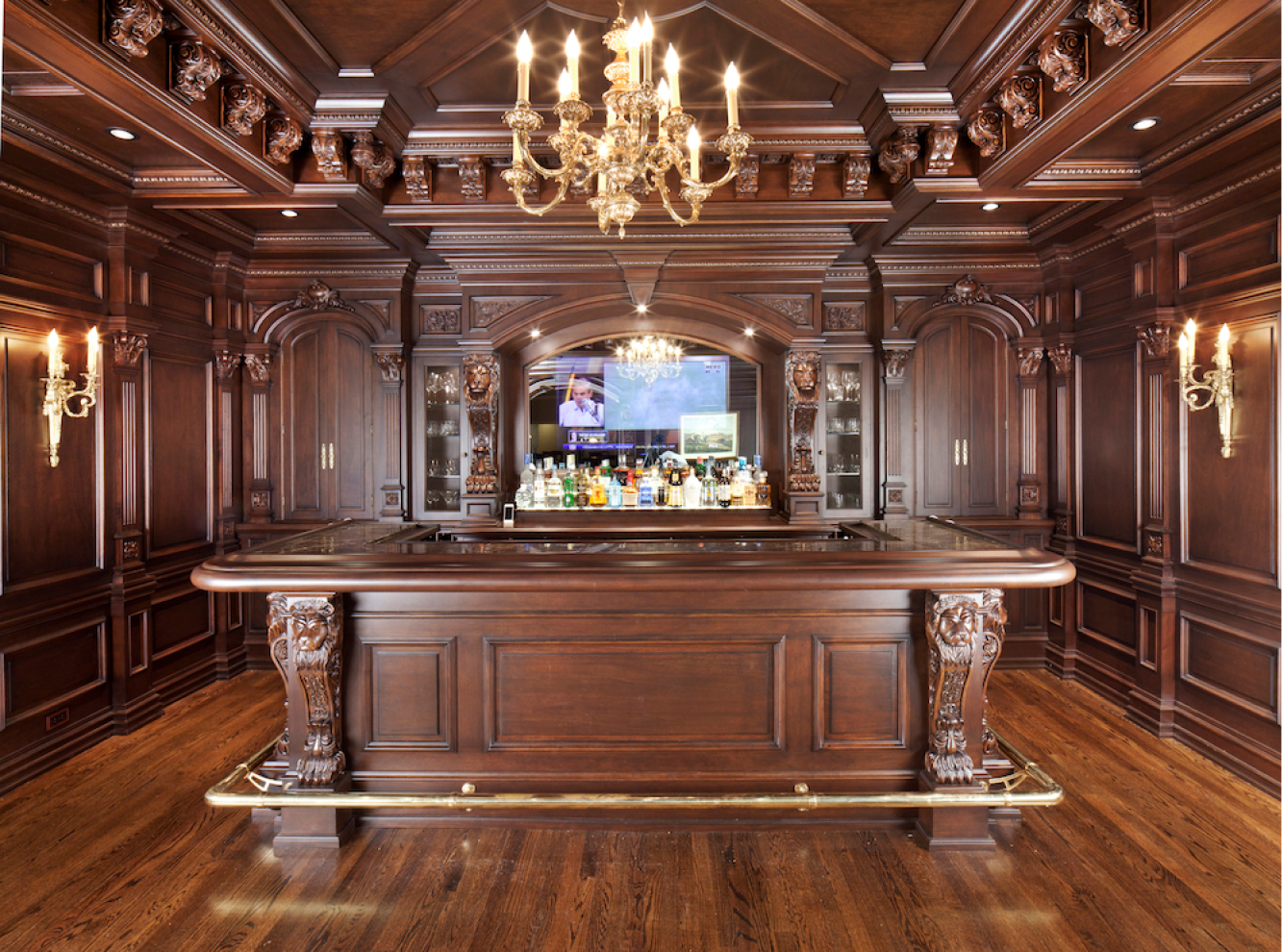 Bespoke Residential Royal Bar Furniture Setup in Classic Wood Carving Design- Carved in India - Brand Royalzig Luxury Furniture