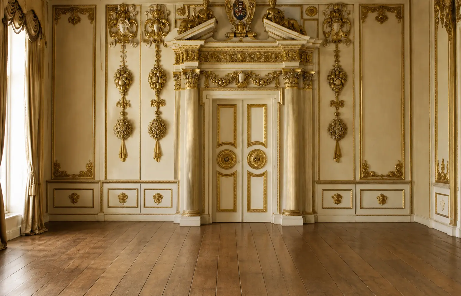 wooden hand carved classic design door