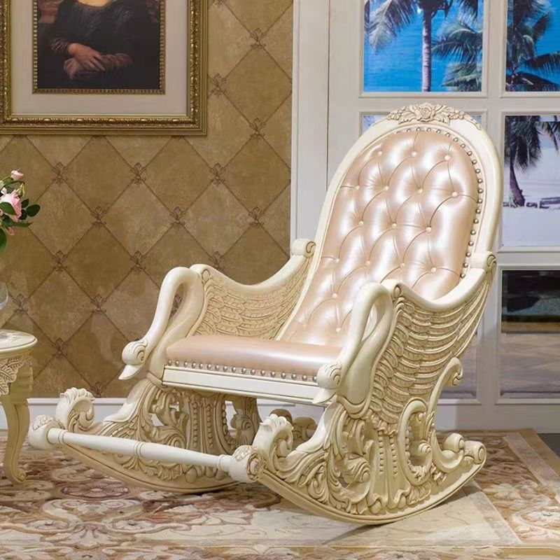 Buy Luxury Baroque Rocking Chair – Antique Handcrafted Wood & Leather ...