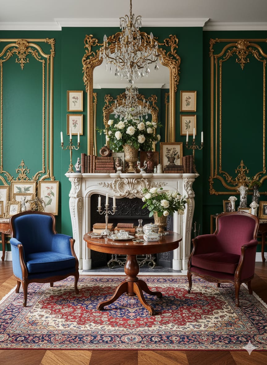 faux fire place mantel in living area