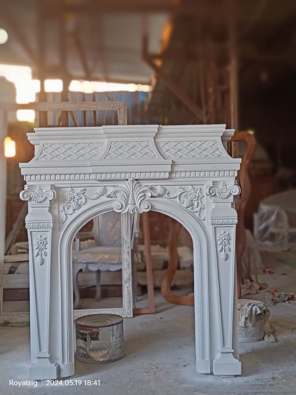 Teak Fireplace Mantel