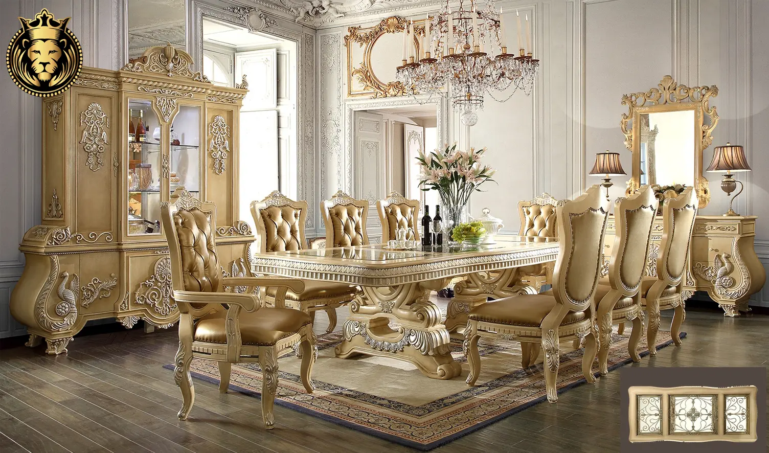 Garland Luxury Style Hand Carved Dining Set