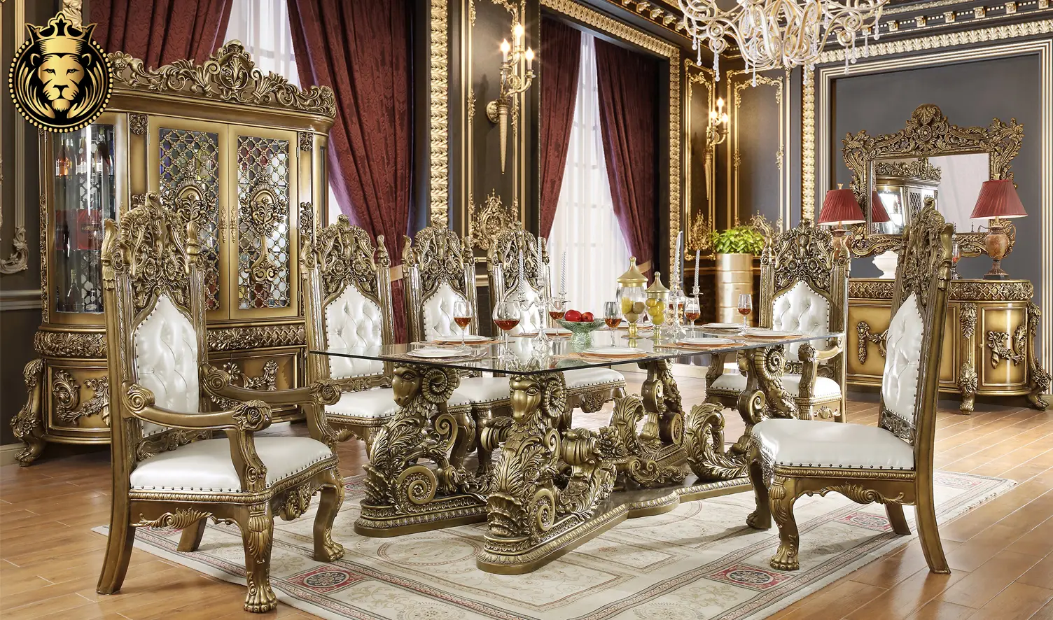 Gilbert Maharaja Style Hand Carved Dining Set