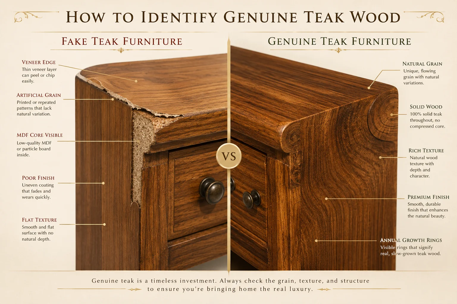 How to identify genuine teak wood