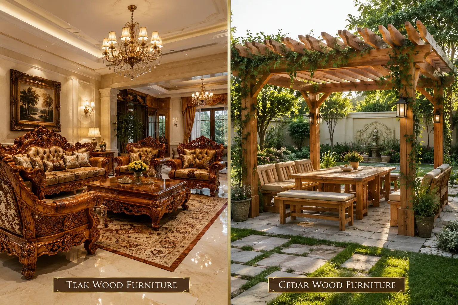 Teak wood vs cedar wood furniture