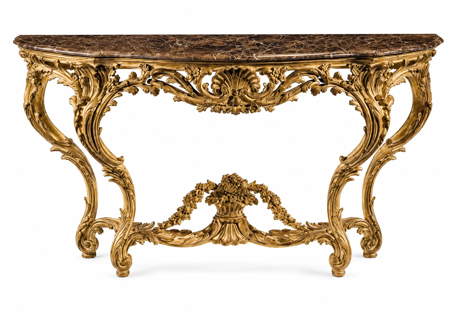 Vedanshi Classic Italian Style Hand Carved Console Table