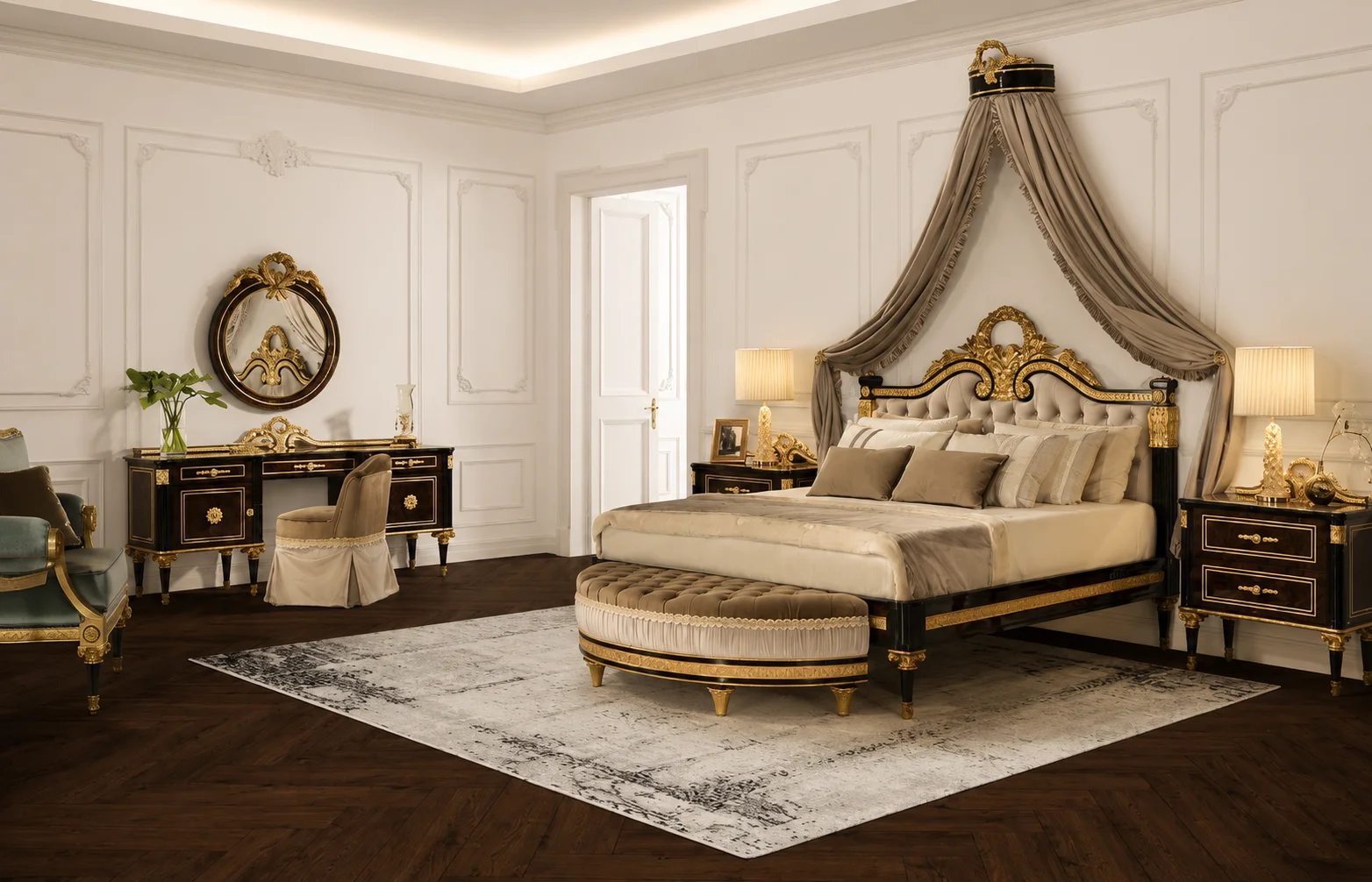 cairo luxury hand carved designer bed