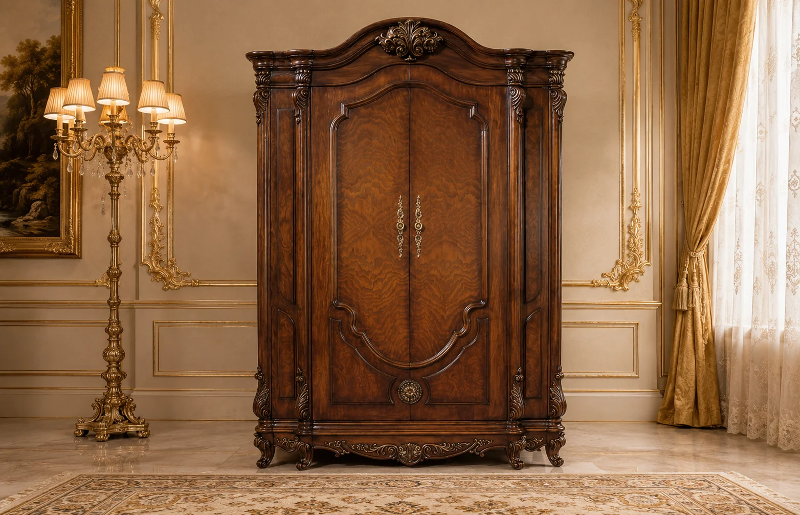 Darjeeling Antique Style Hand Carved Wardrobe