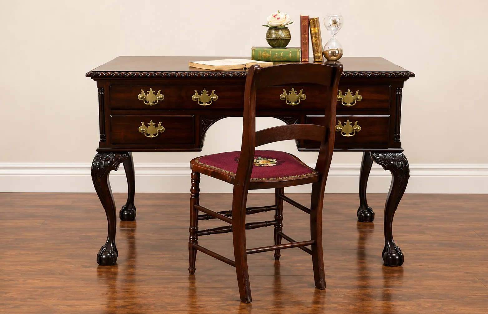elizabeth antique style teak wood office table
