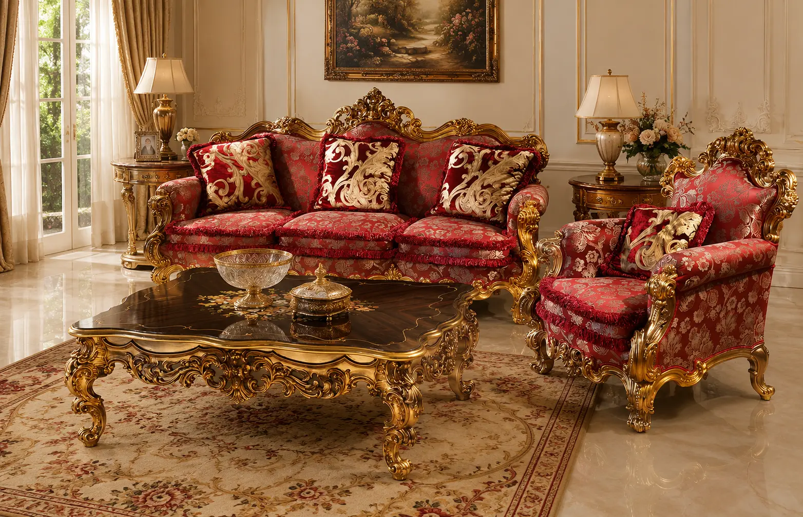 European Style Heavy Carving Sofa Set Design
