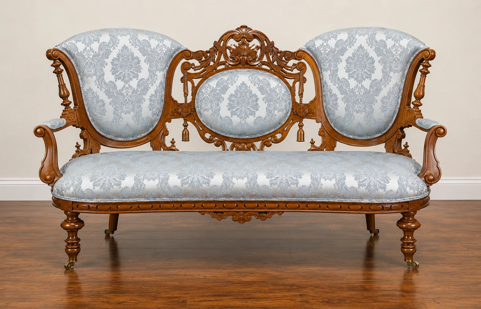 nappolen antique hand-carved 3 seater sofa set