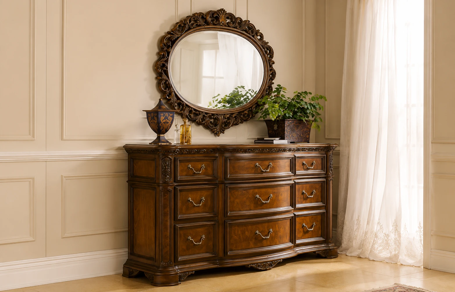royal chest of drawers hand carved