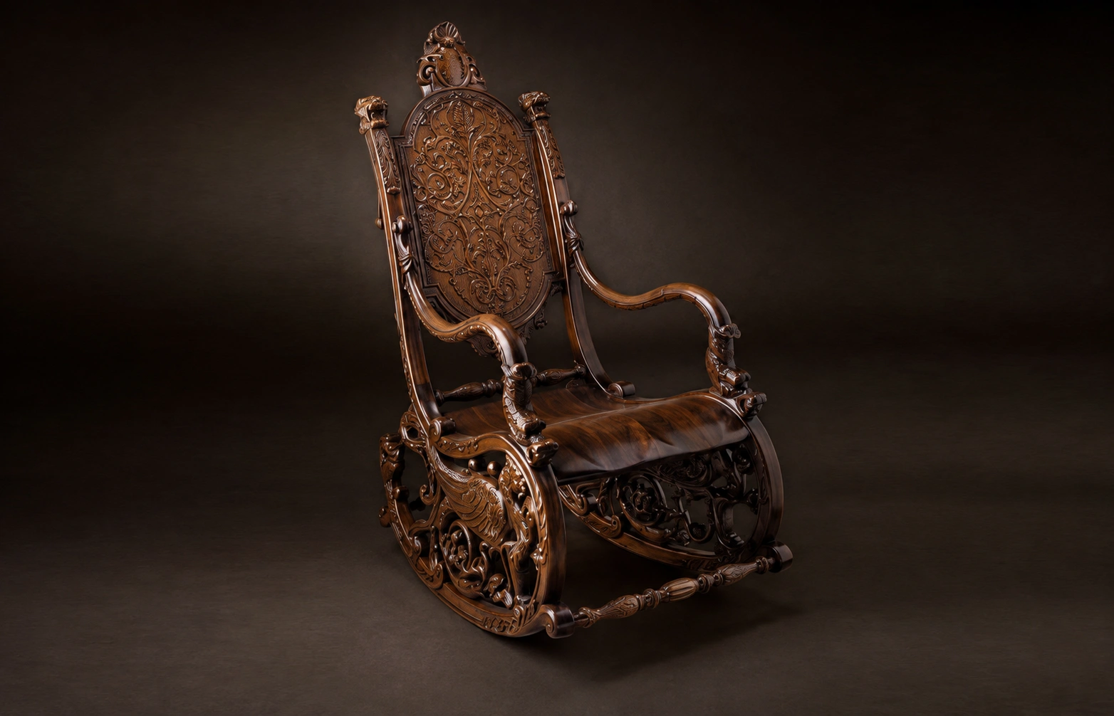 Royalzig Antique Style Hand Carved Rocking Chair