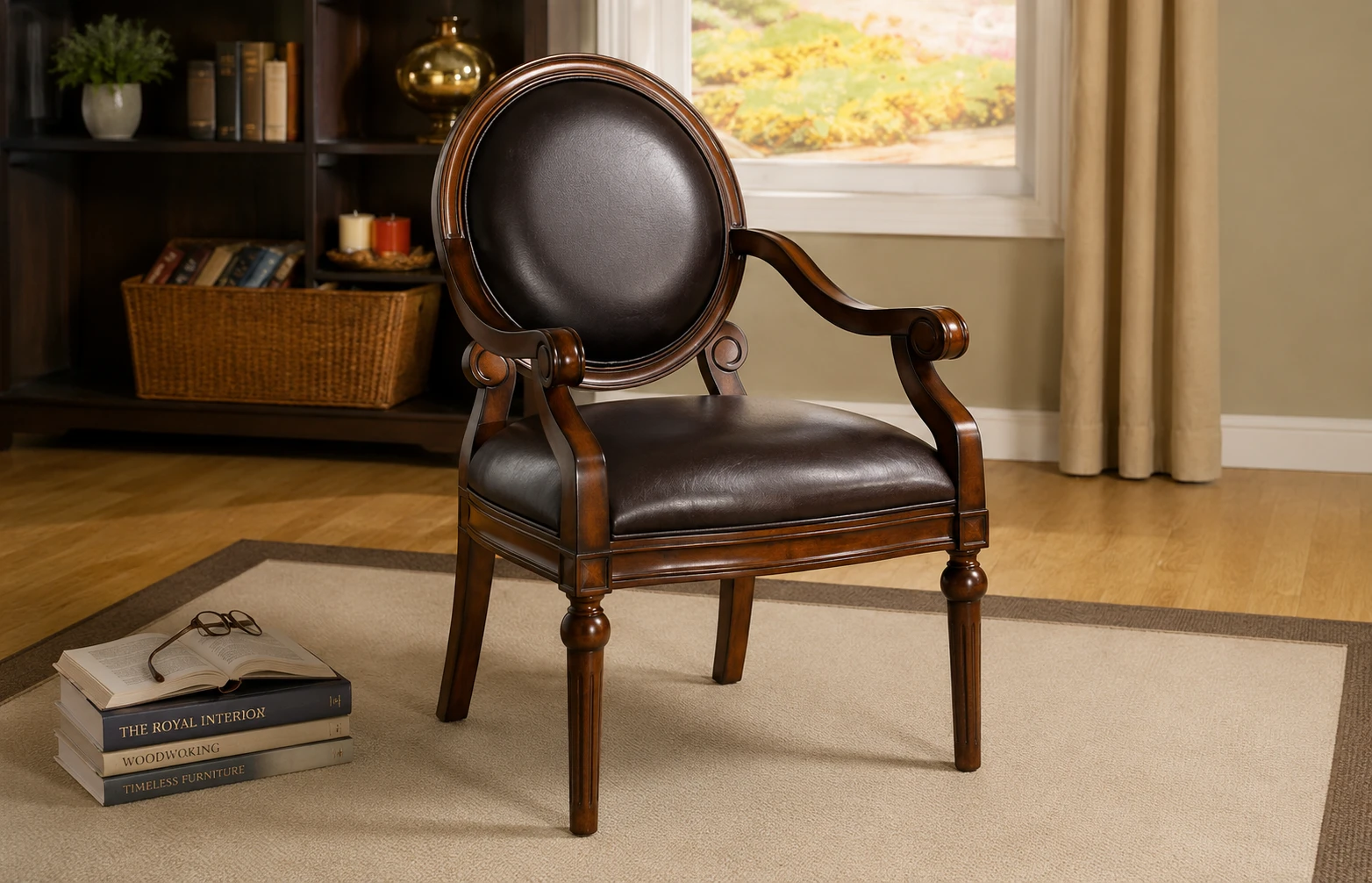 West Point Teak Wood Accent Chair
