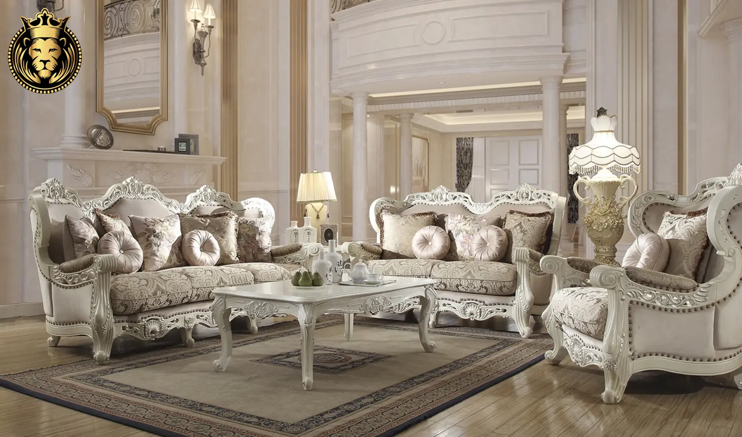 Fresno Classic Style Hand Carving Sofa Set