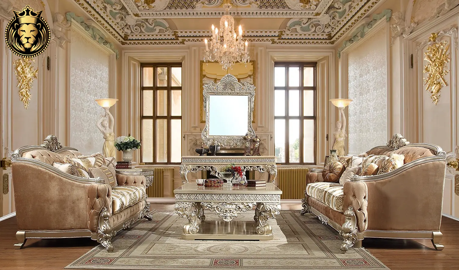Memphis European Style Carving Royal Sofa Set