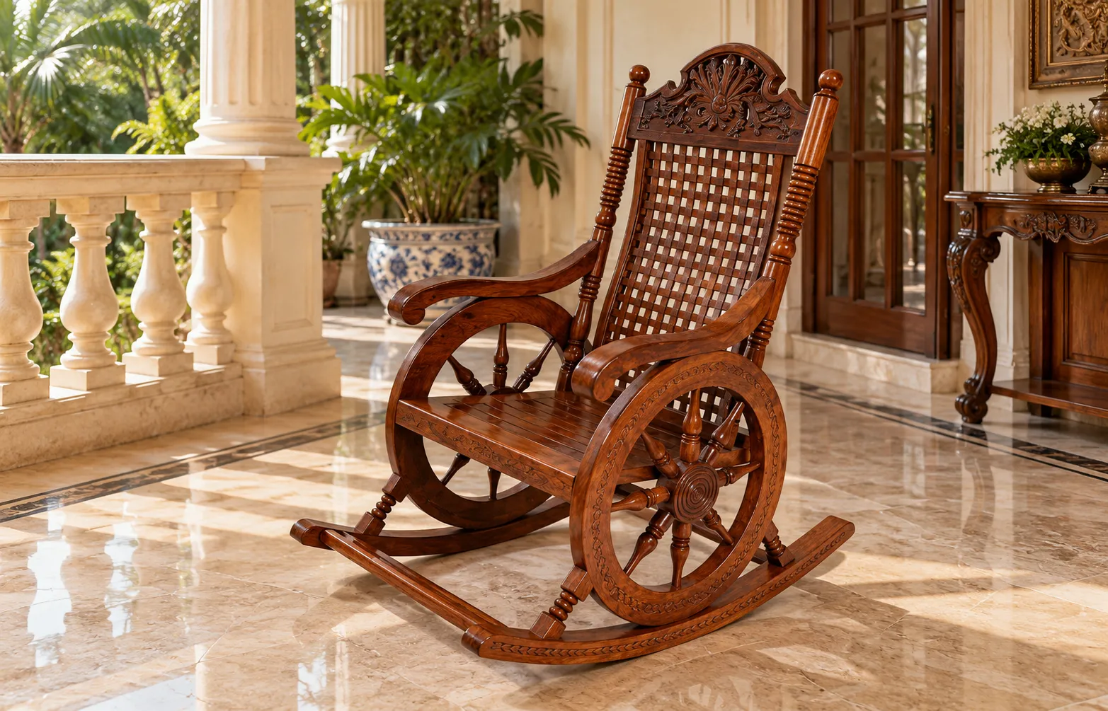 Indian Classical Style Rocking Chair