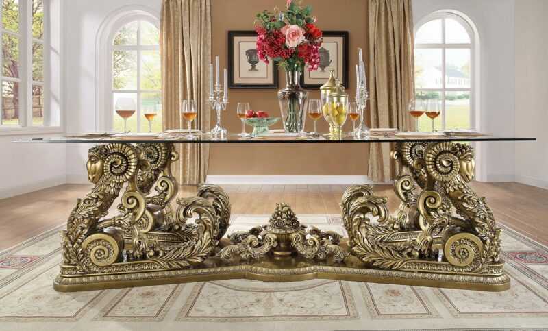 Luxury 6-Seater Hand-Carved Teak Dining Set – Victorian Style