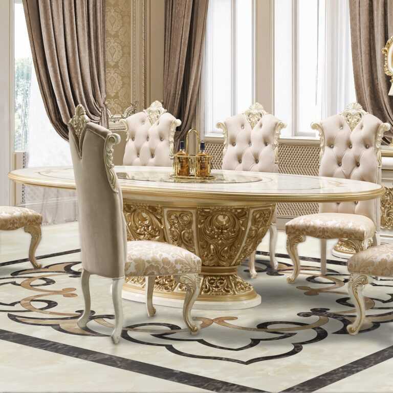 7-Piece Formal Dining Set – Includes Dining Table & 6 Upholstered Chairs