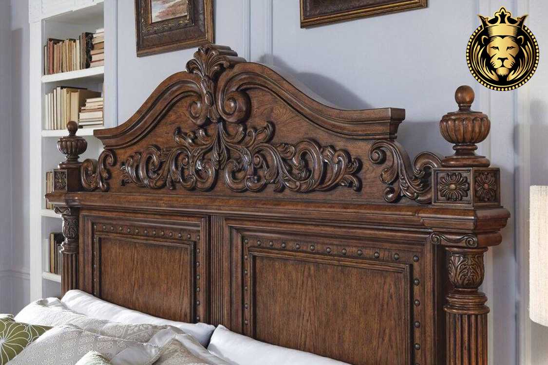 Antique Style Rosewood European Carved Bed Royalzig