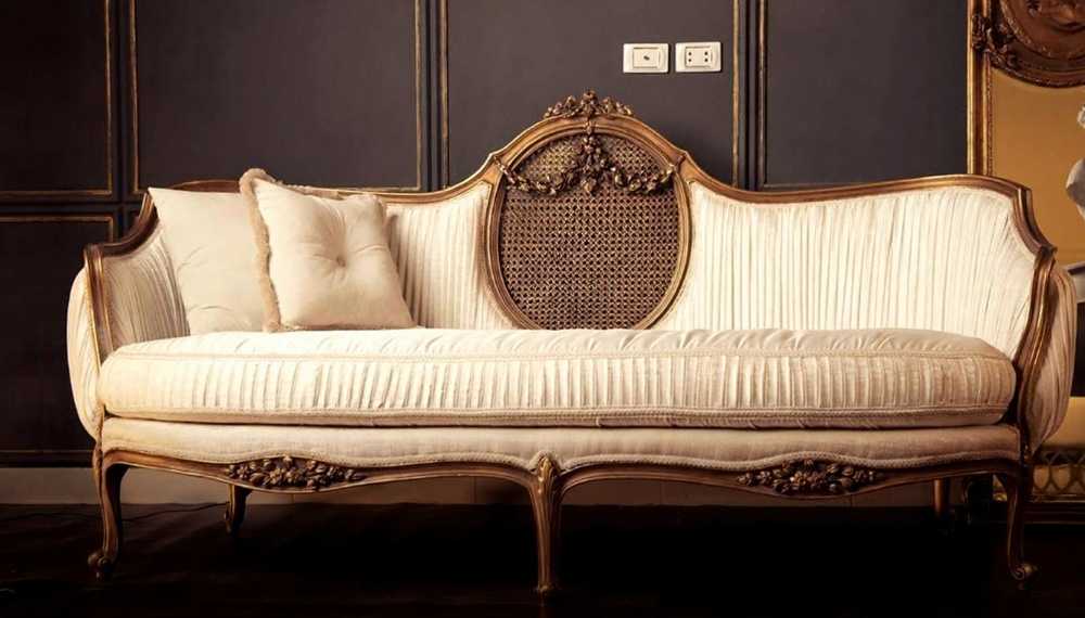 Antique Cream Sofa Set – Classic Neoclassical Design