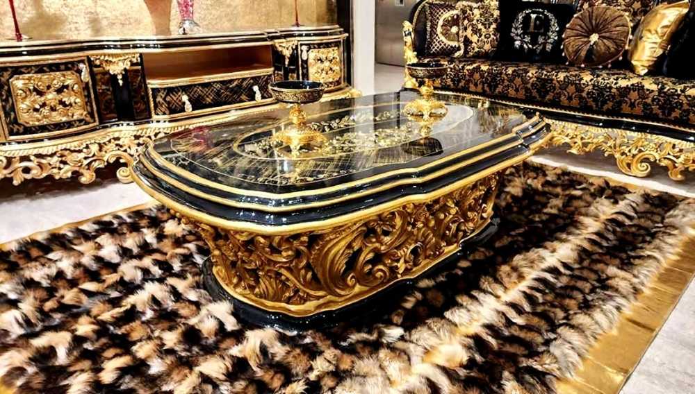 Black & Gold Luxury Sofa Set