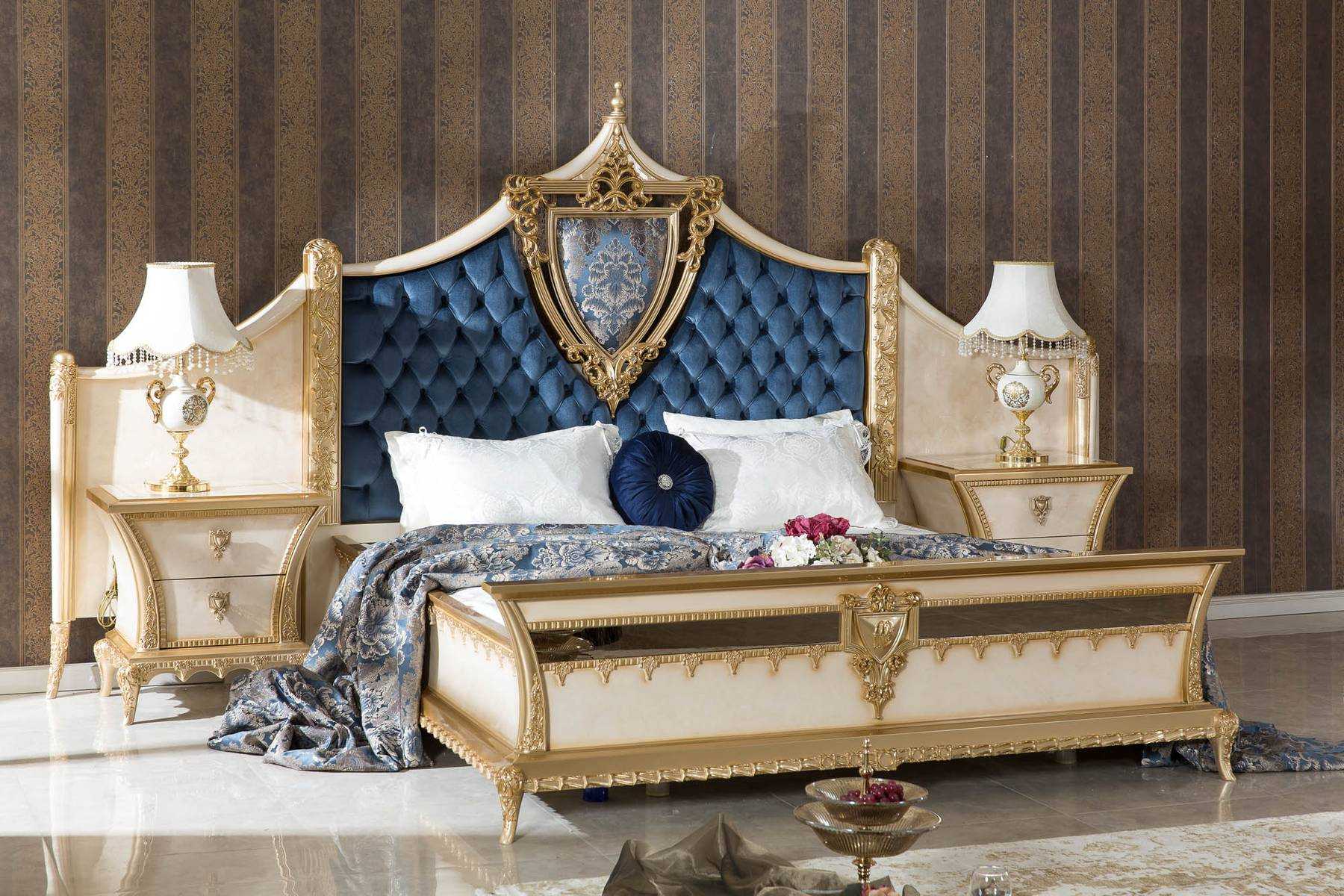 Cairo Luxury Hand Carved Designer Bedroom Set Royalzig