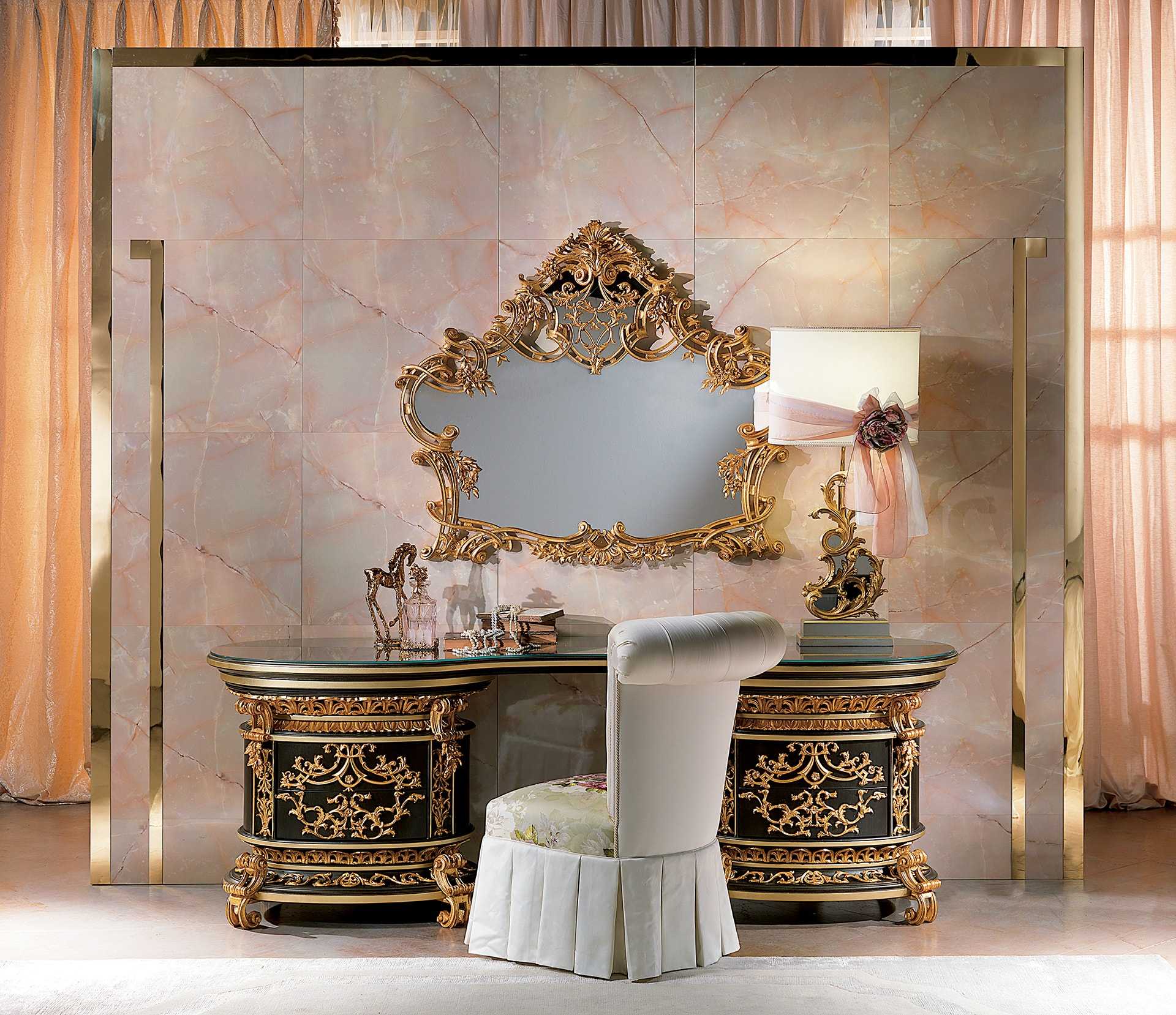 Elite Luxury Heritage Bedroom with Grand Baroque Architecture, Golden Ornamental Framework  And Custom Embellished Textiles