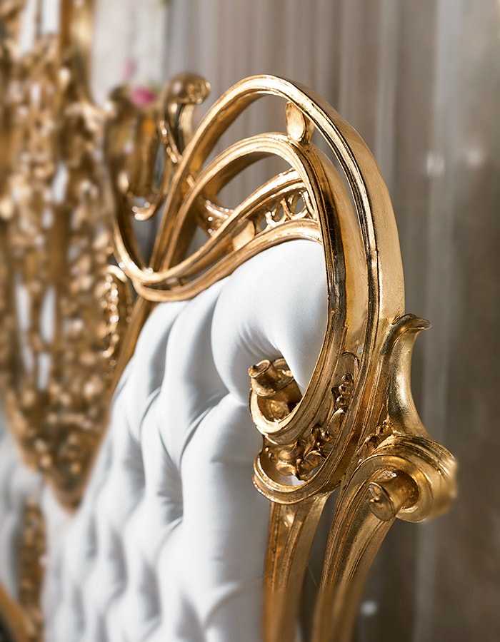 Elite Luxury Heritage Bedroom with Grand Baroque Architecture, Golden Ornamental Framework  And Custom Embellished Textiles