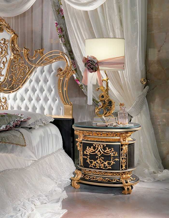 Elite Luxury Heritage Bedroom with Grand Baroque Architecture, Golden Ornamental Framework  And Custom Embellished Textiles
