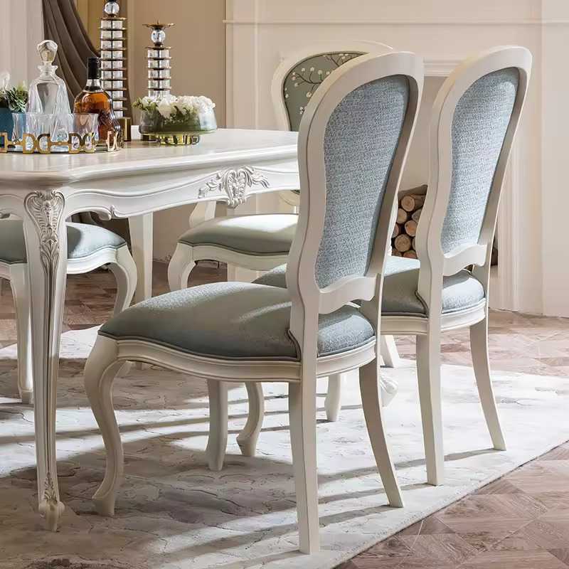 European Style Hand Carved Wooden Dinner Table With Chairs