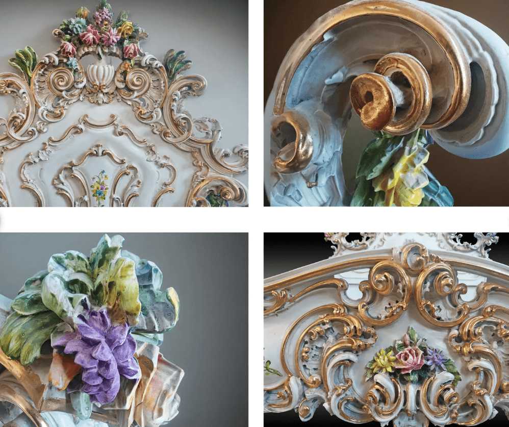 Floral Carved Baroque Bed – Regal Rococo Bedroom Decor