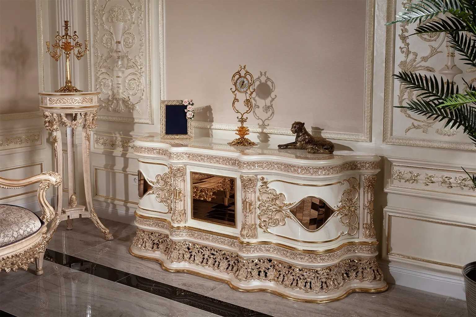 Grand Ultra-Luxury Gold Sofa Set | Heavy Deep Carved Handcrafted Masterpiece | Regal Living Room Statement Furniture for Sophisticated Spaces