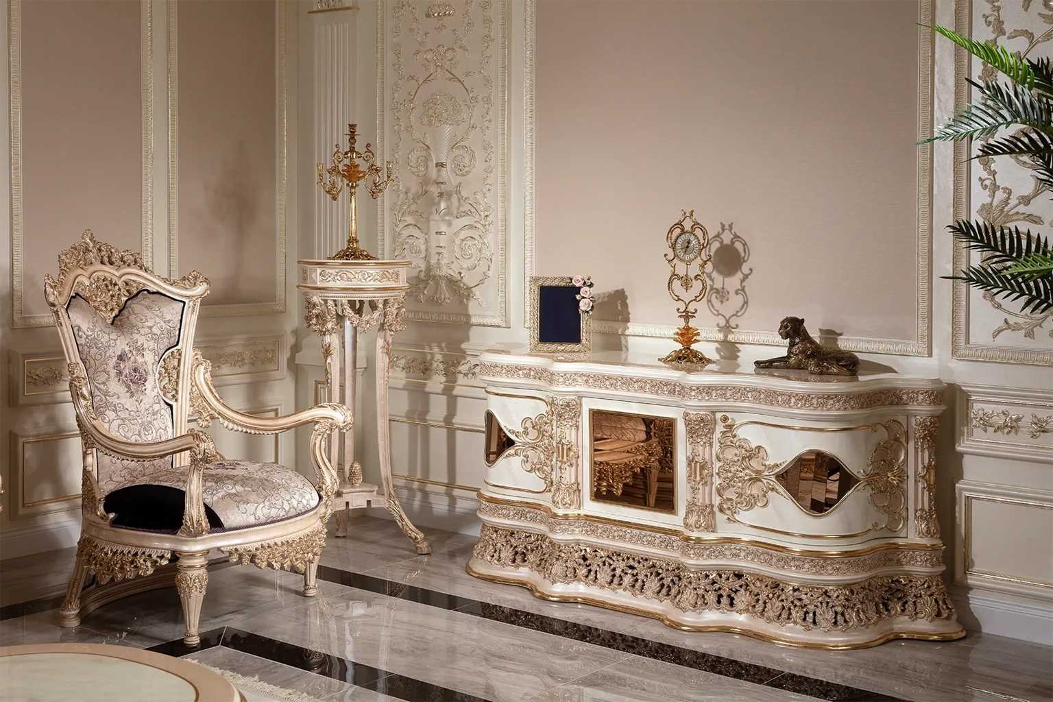 Grand Ultra-Luxury Gold Sofa Set | Heavy Deep Carved Handcrafted Masterpiece | Regal Living Room Statement Furniture for Sophisticated Spaces