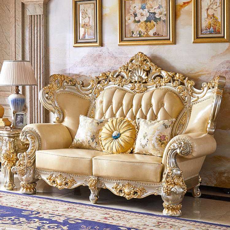 High-Lux European Royal Sofa Collection Rich Gold Finishing And Premium European Aristocratic Design