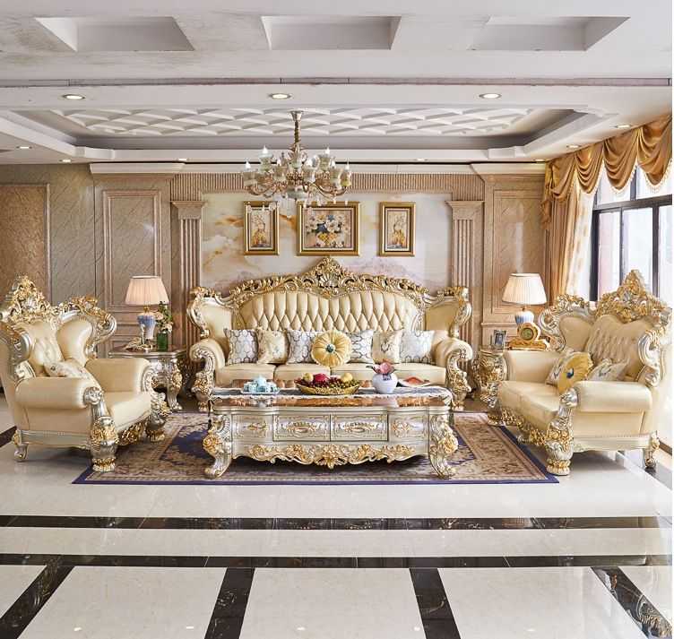 High-Lux European Royal Sofa Collection Rich Gold Finishing And Premium European Aristocratic Design