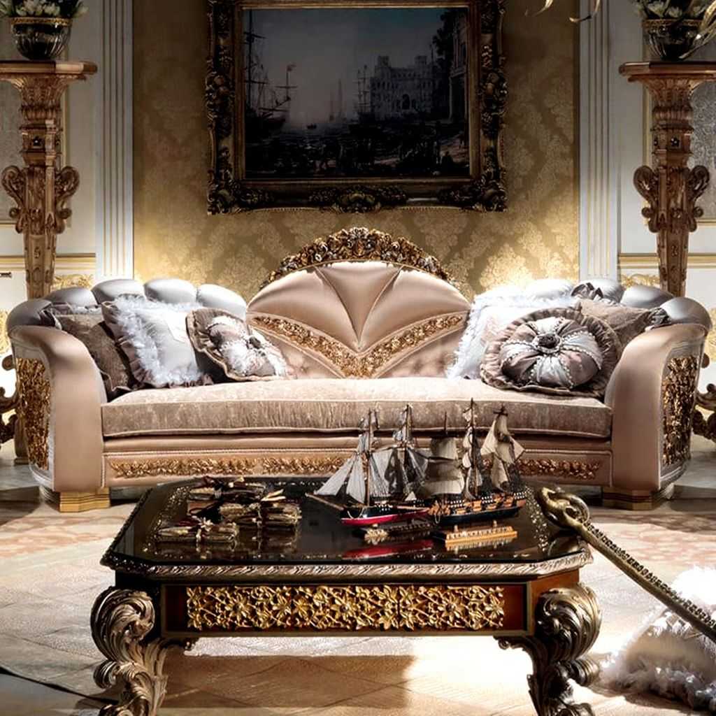 Imperial Royal Heritage Prestige Sofa Collection with Grand Gilded Frames, Baroque Carvings, and Luxuriously Textured Upholstery